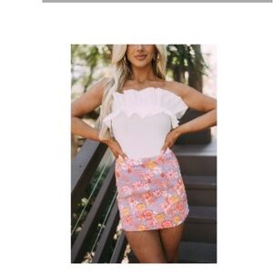 SHOP THESE THREE STRAPLESS RUFFLE BODY SUIT